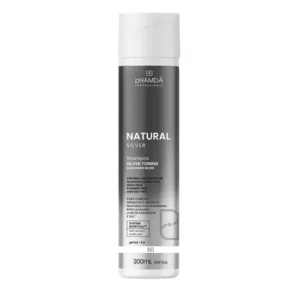 Imagem do produto Shampoo Desamarelador Silver 300ml pHAMDÁ Cabelos Grisalhos e Brancos
