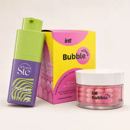 Imagem do produto Kit Intt Pico Pulse Uva Sugador em Gel e Bubble Vibes 3 em 1