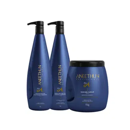 Imagem do produto Kit Aneethun Linha A Hidratação - Shampoo 1L + Máscara 1kg + Creme de Silicone 1L