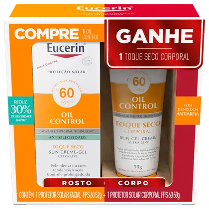 Imagem do produto Kit Eucerin Sun Oil Control FPS 60 + Toque Seco Corporal (2 Produtos)