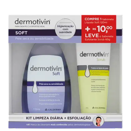 Imagem do produto Kit Dermotivin Soft Limpeza e Esfoliação (2 produtos)