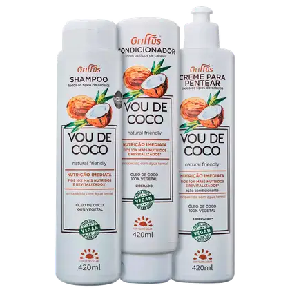 Imagem do produto Kit Griffus Vou de Coco Leave-In (3 Produtos)
