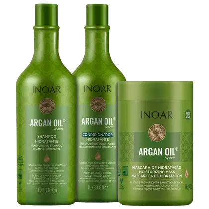 Imagem do produto Kit Inoar Argan Oil System Salon Trio (3 Produtos)