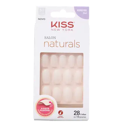 Imagem do produto Kiss New York Salon Naturals Oval Médio - Unhas Postiças