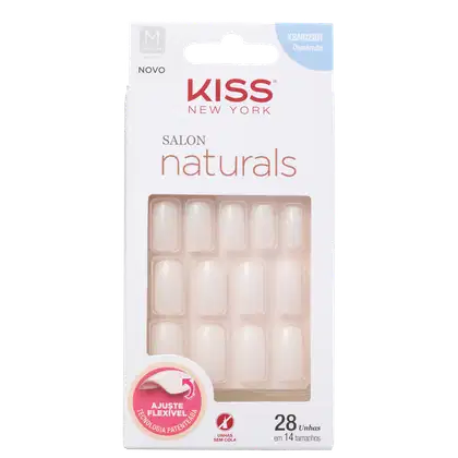 Imagem do produto Kiss New York Salon Naturals Quadrado Médio - Unhas Postiças