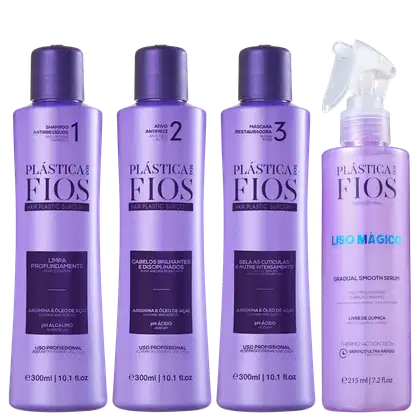 Imagem do produto Kit Cadiveu Plástica dos Fios Liso Mágico (4 Produtos)