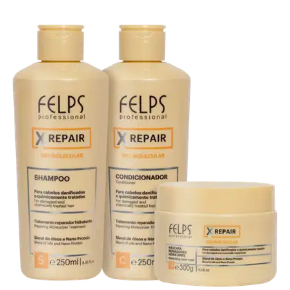 Imagem do produto Kit Felps Professional XRepair Bio Molecular Trio (3 Produtos)