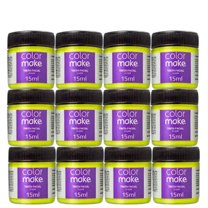Imagem do produto Kit Colormake Fluorescente Amarelo - Tinta Líquida 12x15ml