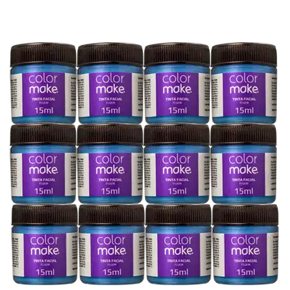 Imagem do produto Kit Colormake Fluorescente Azul - Tinta Líquida 12x15ml