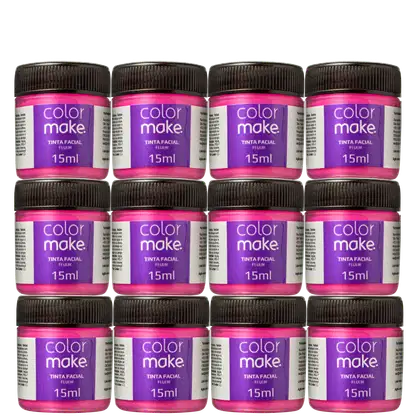 Imagem do produto Kit Colormake Fluorescente Pink - Tinta Líquida 12x15ml