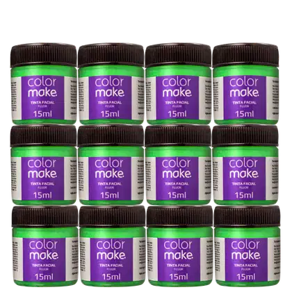 Imagem do produto Kit Colormake Fluorescente Verde - Tinta Líquida 12x15ml
