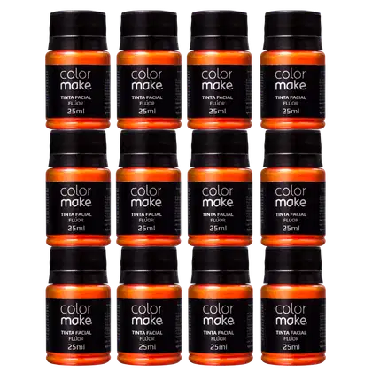 Imagem do produto Kit Colormake Fluorescente Laranja - Tinta Líquida 12x25ml