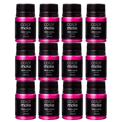 Imagem do produto Kit Colormake Fluorescente Pink - Tinta Líquida 12x25ml