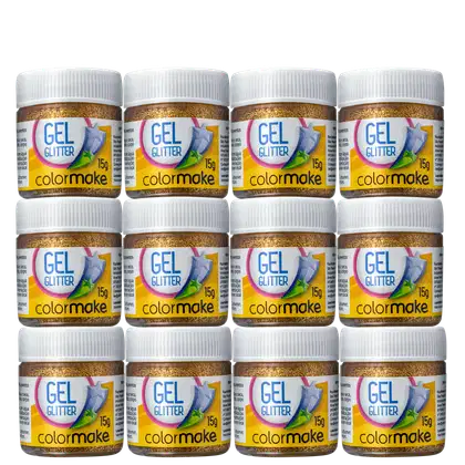 Imagem do produto Kit Colormake em Gel Ouro - Glitter 12x15g