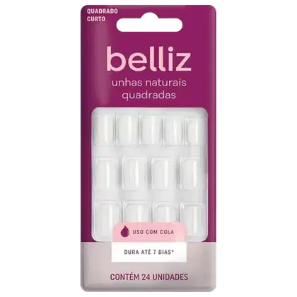 Imagem do produto Belliz Quadradas Curtas - Unhas Postiças (24 unidades)