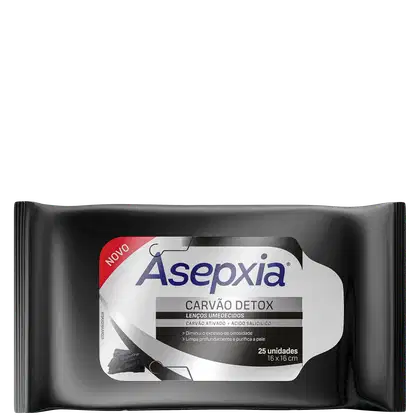 Imagem do produto Asepxia Carvão Detox - Lenço de Limpeza (25 Unidades) 