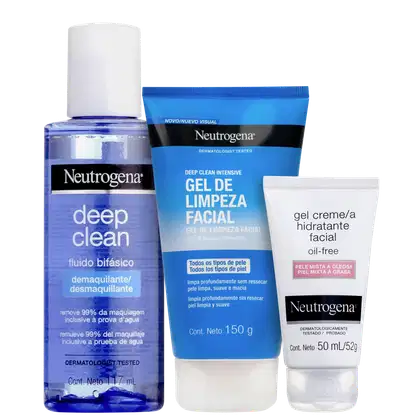 Imagem do produto Kit Neutrogena Deep Clean + Hidratação Oil Free (3 Produtos)