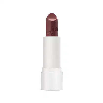 Batom de acabamento mate na cor rosa telha, em embalagem branca, da marca Intense Pop!



