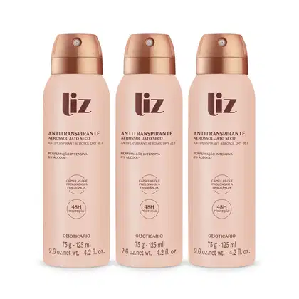 Imagem do produto Combo Liz: Desodorante Antitranspirante Aerossol 75g (3 unidades)