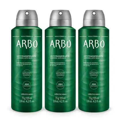 Imagem do produto Combo Arbo: Desodorante Antitranspirante Aerossol 75g/125ml (3 unidades)