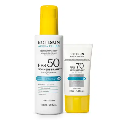 Imagem do produto Combo Boti.Sun: Spray Protetor Solar FPS 50 180ml + Protetor Solar Facial FPS 70 40ml