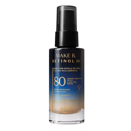 Imagem do produto Base Líquida Cor 25 com FPS 80 Make B. Retinol H+ 26g