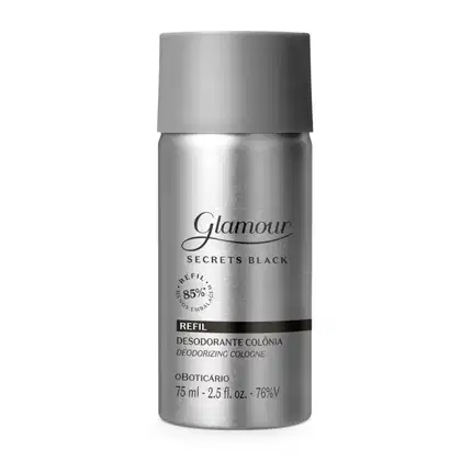 Imagem do produto Glamour Secrets Black o Boticário Refil - Desodorante Colônia Feminino 75ml