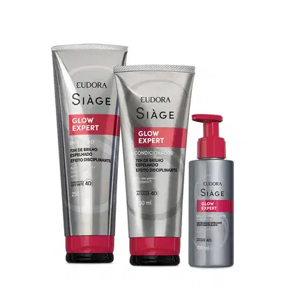Imagem do produto Combo Siàge Glow Expert: Shampoo 250ml + Condicionador 200ml + Balm Disciplinante 100ml
