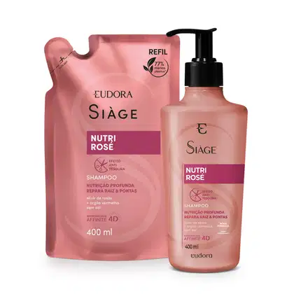 Imagem do produto Combo Siàge Nutri Rose: Shampoo 400ml + Refil 400ml