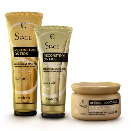 Imagem do produto Combo Siàge Reconstrói os Fios: Shampoo 250ml + Máscara 250g + Condicionador 200ml