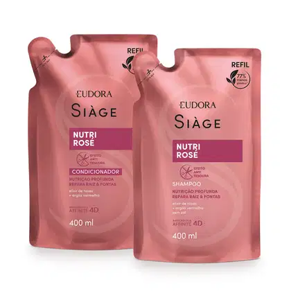 Imagem do produto Combo Refil Siàge Nutri Rosé: Shampoo 400ml + Condicionador 400ml