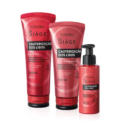 Imagem do produto Combo Siàge Cauterização dos Lisos: Shampoo 250ml + Condicionador 200ml + Leave-in 100ml