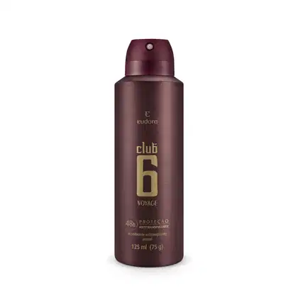 Imagem do produto Desodorante Antitranspirante Aerossol Club 6 Voyage 125ml/75g