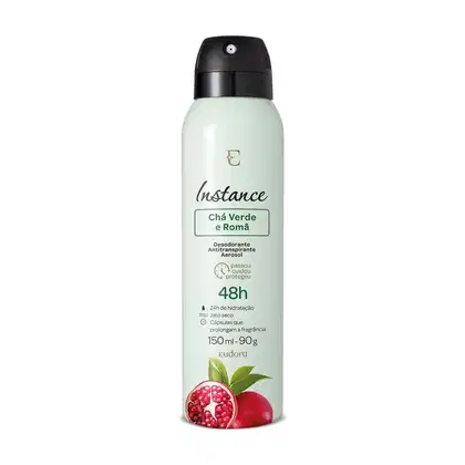 Imagem do produto Eudora Instance Chá verde e Romã - Desodorante Antitranspirante Aerossol 150ml