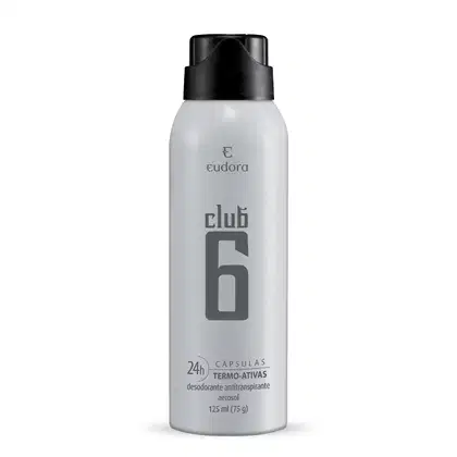 Imagem do produto Eudora Club 6 Antitranspirante Aerossol - Desodorante Masculino 125ml