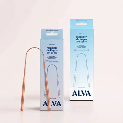 Imagem do produto Kit Oral Care Alva: Dupla 2 Raspadores de Língua de Cobre Prevenção de Cáries e Melhora no Hálito