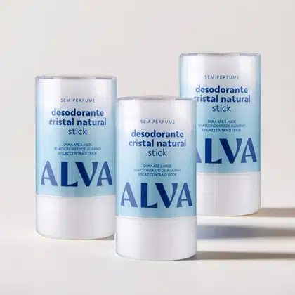 Imagem do produto Kit Cristal Natural Alva: Trio 3 Desodorantes Stick Natural 120g Sem Perfume 12 Horas de Proteção