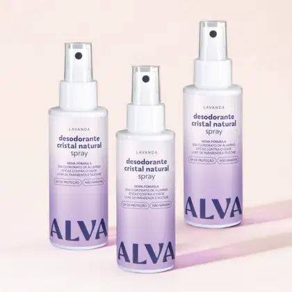 Imagem do produto Kit Cristal Natural Alva: Trio 3 Desodorantes Spray 120ml 12 Horas de Proteção Lavanda