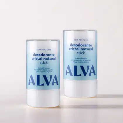Imagem do produto Kit Cristal Natural Alva: Dupla 2 Desodorantes Stick Natural 120g Sem Perfume 12 Horas de Proteção
