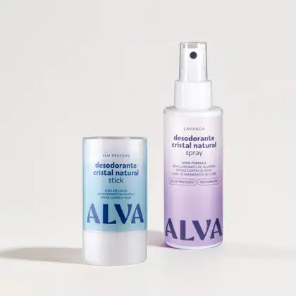 Imagem do produto Kit Transição Cristal Natural Alva: Desodorante Stick 120g Sem Perfume e Spray 120ml Lavanda