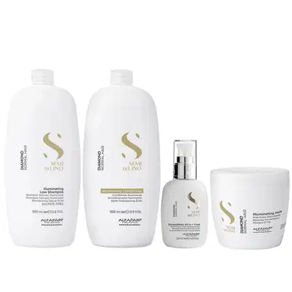 Imagem do produto Kit Alfaparf Semi Di Lino Diamond - Shampoo 1L + Condicionador 1L + Máscara 500ml + Fluído 125ml