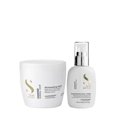 Imagem do produto Kit Alfaparf Semi Di Lino Diamond - Máscara 500ml + Fluído 125ml