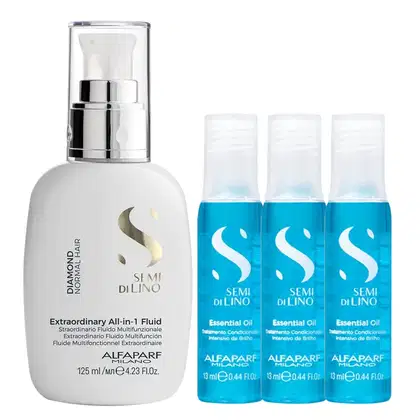 Imagem do produto Kit Alfaparf Semi Di Lino Diamond - Fluído 125ml + 3x Ampola 13ml