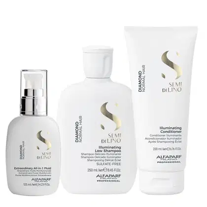 Imagem do produto Kit Alfaparf Semi Di Lino Diamond - Shampoo 250ml + Condicionador 200ml + Fluído 125ml