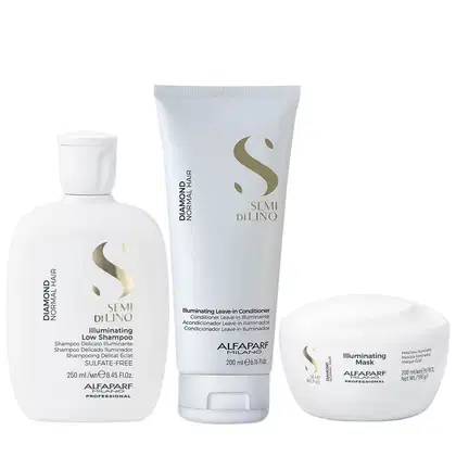 Imagem do produto Kit Alfaparf Semi Di Lino Diamond - Shampoo 250ml + Máscara 200ml + Leave in 200ml