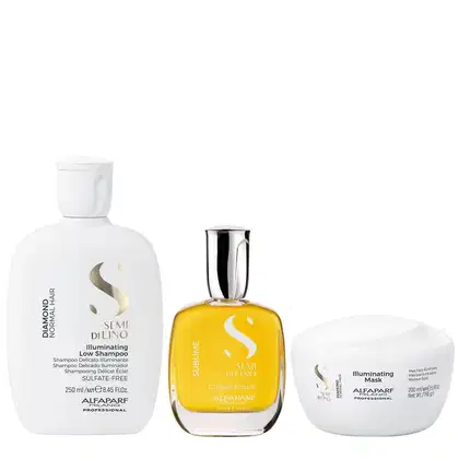 Imagem do produto Kit Alfaparf Semi Di Lino Diamond - Shampoo 250ml + Máscara 200ml + Cristalli 50ml