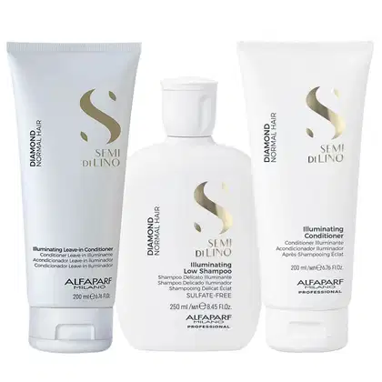 Imagem do produto Kit Alfaparf Semi Di Lino Diamond - Shampoo 250ml + Condicionador 200ml + Leave in 200ml