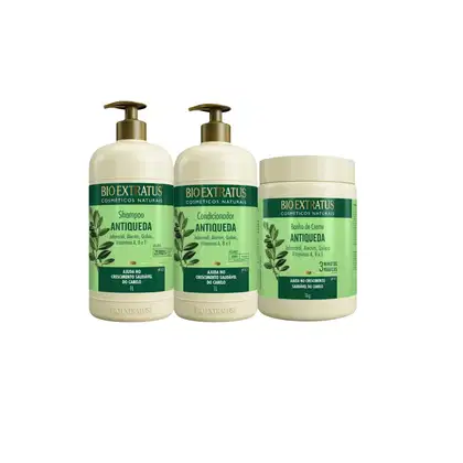 Imagem do produto Kit Antiqueda Jaborandi Bio Extratus Shampoo 1 Litro + Condicionador 1 Litro + Máscara 1 Kg