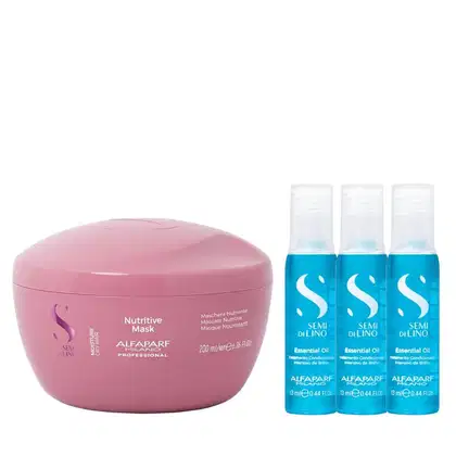 Imagem do produto Kit Alfaparf Semi Di Lino Moisture - Máscara 200ml + 3x Ampola 13ml