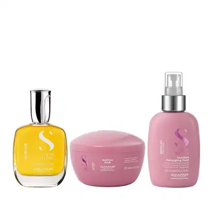 Imagem do produto Kit Alfaparf Semi Di Lino Moisture - Máscara 200ml + Cristalli 50ml + Fluído 125ml